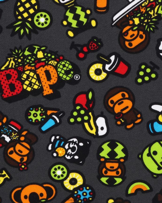 niños A Bathing Ape sudadera baby milo con mezcla de frutas 288PLL1442 gris oscuro