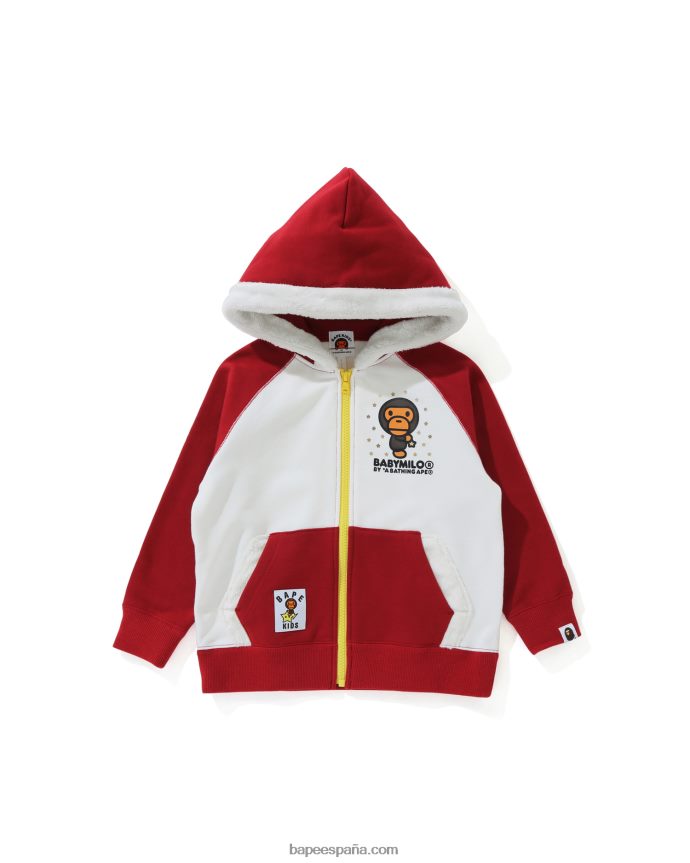niños A Bathing Ape sudadera baby milo star con cremallera 288PLL1792 rojo brillante