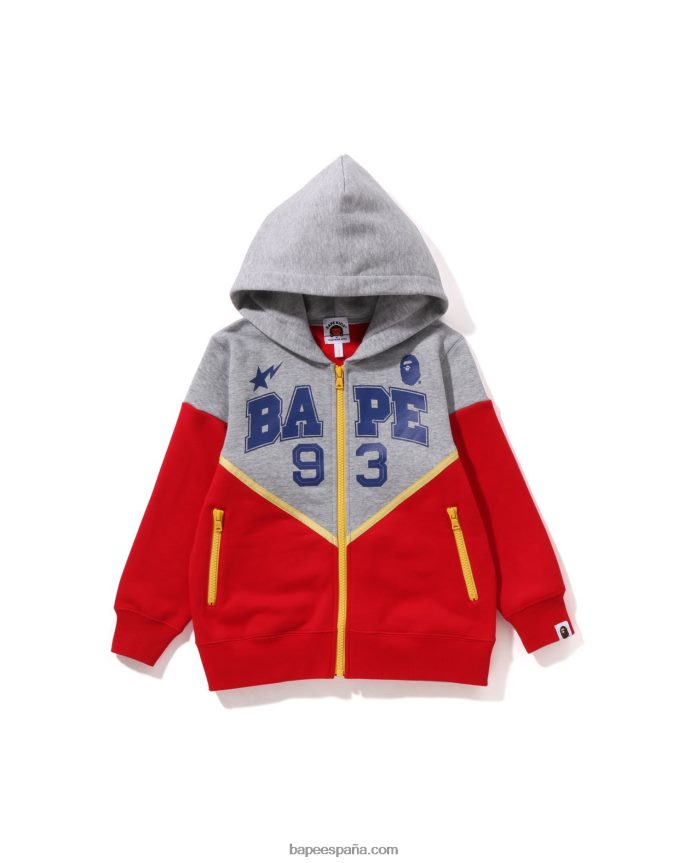 niños A Bathing Ape sudadera con cremallera y diseño colour block 288PLL1581 rojo brillante