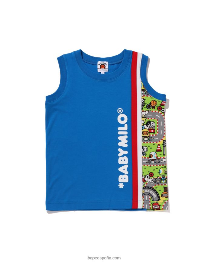 niños A Bathing Ape camiseta sin mangas de carreras baby milo 288PLL1609 azul