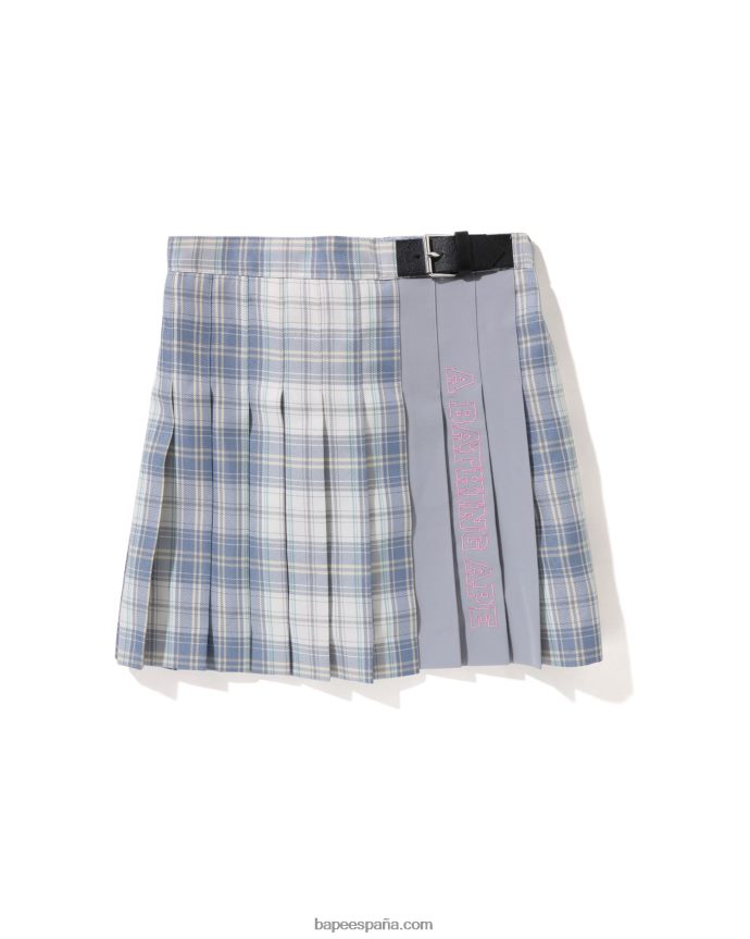 niños A Bathing Ape falda plisada a cuadros jr 288PLL1443 azul