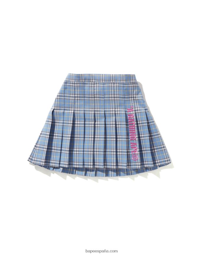 niños A Bathing Ape falda plisada a cuadros jr 288PLL1696 azul