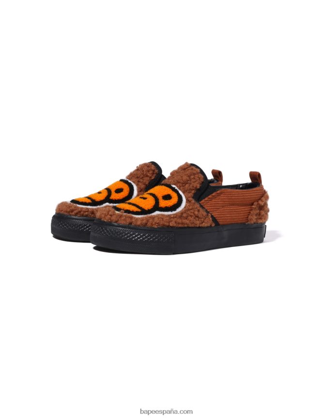 niños A Bathing Ape zapatillas baby milo boa 288PLL1522 marrón