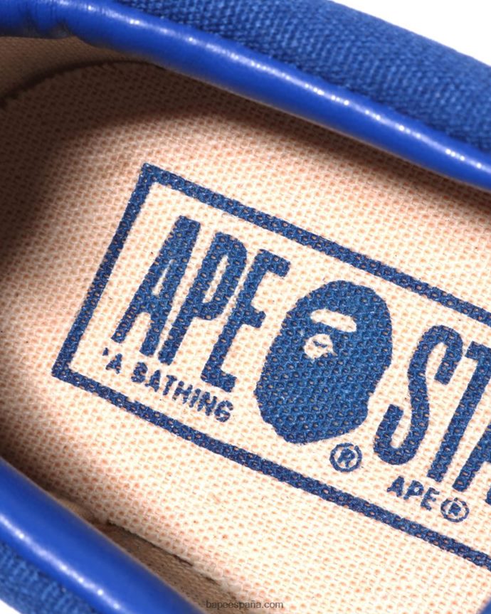 niños A Bathing Ape zapatillas sin cordones con parche de cabeza de camuflaje abc 288PLL1617 azul
