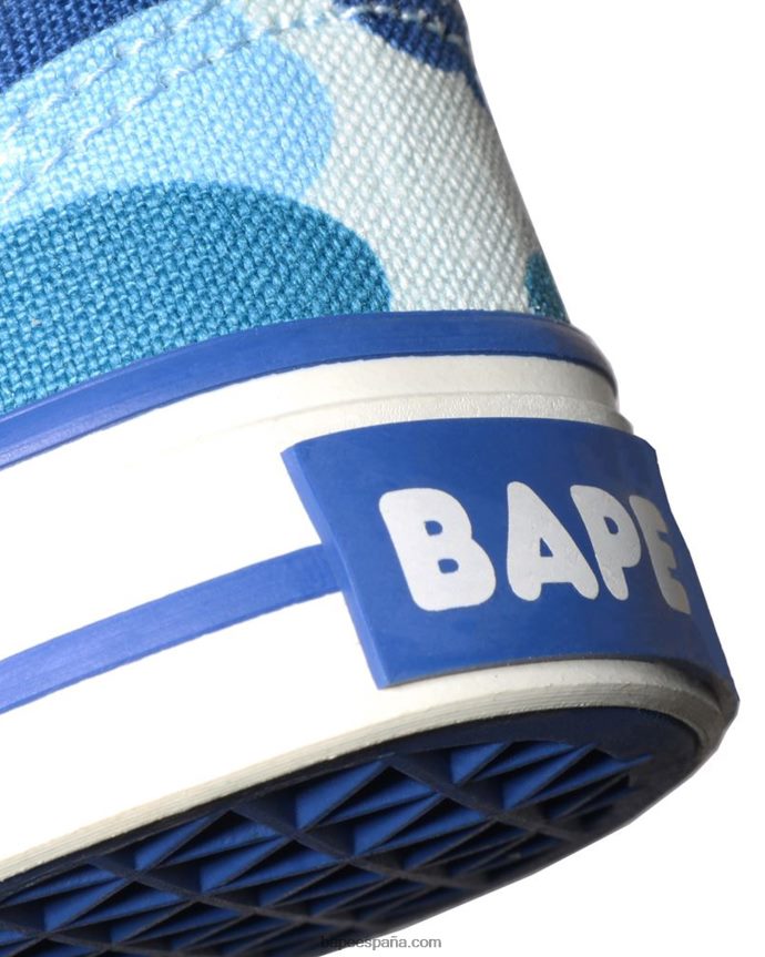 niños A Bathing Ape zapatillas sin cordones con parche de cabeza de camuflaje abc 288PLL1617 azul