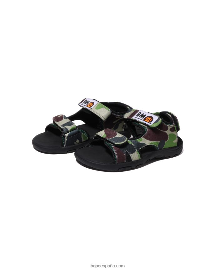 niños A Bathing Ape sandalias bebe milo abc 288PLL1267 ejercito verde