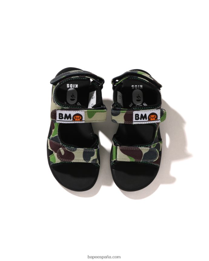niños A Bathing Ape sandalias bebe milo abc 288PLL1267 ejercito verde